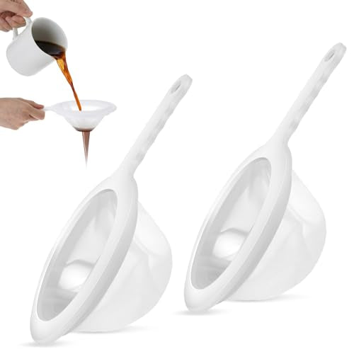 2 PCS Ultra Fine Mesh Strainer, 120 Mesh Plastic Strainer with Handle, Nylon Strainers Fine Meshes, Kitchen Strainer for Juicing with Handle for Coffee Soy Milk Juice Tea