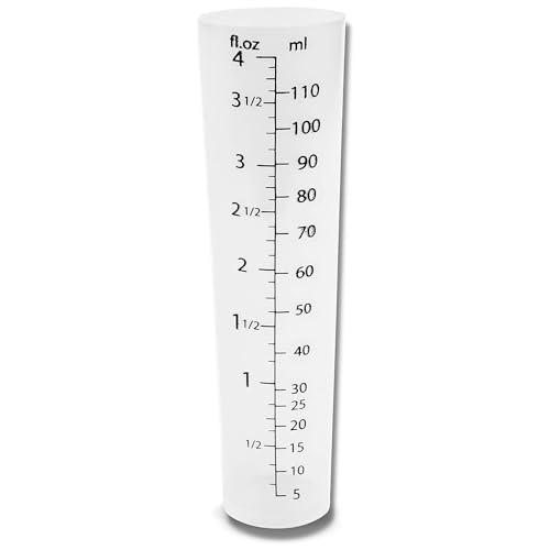 4oz (110 mL) Graduated Cylinder, and 8oz (250 ml) Measuring Pitcher- Heat Resistant & Chemical Resistant, Great for Chemicals, Oil, Pool and Lawn, Home Brew - Ounce (oz) and Milliliter (mL)