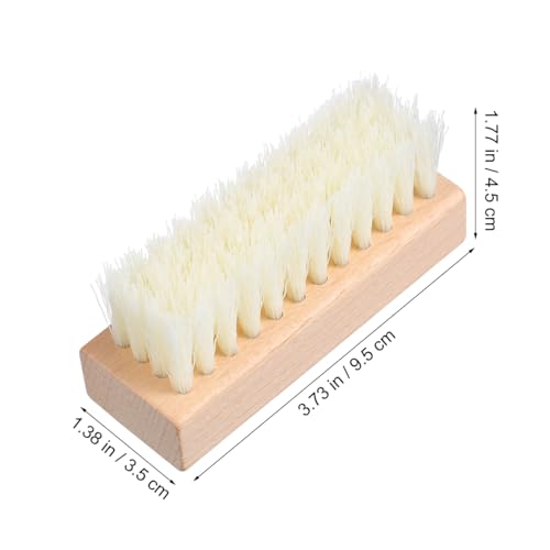 GLEAVI 4Pcs Shoe Cleaning Brush Set: Sturdy Wood Handle Soft Nylon Bristle Scrubbers, 3.7 Inch Portable Dirt Remover for Sneakers, Suede & Leather Boots