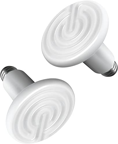 HealSmart Reptile Heat Lamp Bulb Ceramic Heat Emitter 150W No Light Emitting Brooder Coop Heater for Amphibian Pet & Incubating Chicken, White - color: 2 Pcs (White), size: 150 Watts New