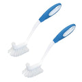 LOLA Pro Utility All Purpose Kitchen Cleaning Brush, 2 Pack, Durable Bristles, Comfort Ergonomic Rubber Non-Slip Grip, Built-in Food Scraper - color: Utility All Purpose Brush, size: 2 Pack