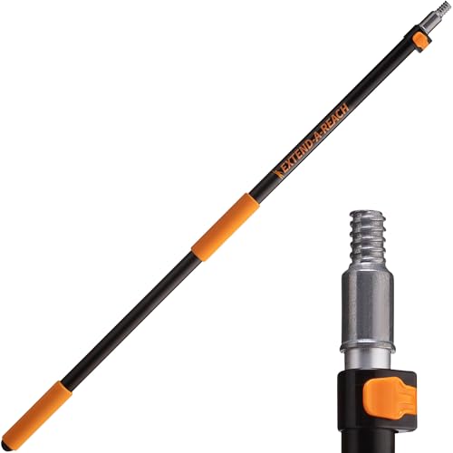 5-8 ft Long Telescopic Extension Pole, Multi-Purpose | Extendable Pole with Universal Twist-on Metal Tip, Lightweight and Sturdy // Best for Painting, Dusting and Window Cleaning - size: 8 feet
