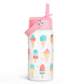 SANDJEST Ice Cream Kids Water Bottle With Straw Lid 12oz Insulated Stainless Steel, Travel Tumbler, Gifts For Girls, Birthday, Christmas, Back To School - color: Ice Cream 1