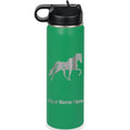 LaserGram Personalized 20oz Water Bottle, Horse (Green) | Engraved Gift, Vacuum Insulated Stainless Steel, Flip-Top Straw Lid, Laser Engraved With Your Name - color: Green, size: 20 Ounces