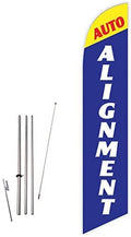 GLOBAL ADVERTISING SOLUTIONS Auto Repair Feather Flag Eye Catching Banner Sign for Business and Marketing Complete Set with 15 ft Pole Kit and Ground Spike (Auto Alignment) - style: Auto Alignment