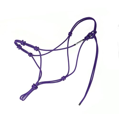 Four Knot Rope Halter and 12 Foot Lead Rope Training Set (Purple, Small) - color: Purple, size: Small