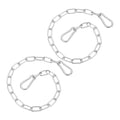PATIKIL Gate Chain Lock, (19.7Inch, Silver) (2Pcs)304 Stainless Steel Hanging Chain Lock for Stall Barn/Cabinet/Fence/Hammock/Pet Cages - size: 19.7Inch