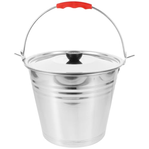 Toddmomy Household Water Bucket with Lid 8.85 Inch Multi-Purpose Milk Pail for Home Kitchen Bar and Ranch Use