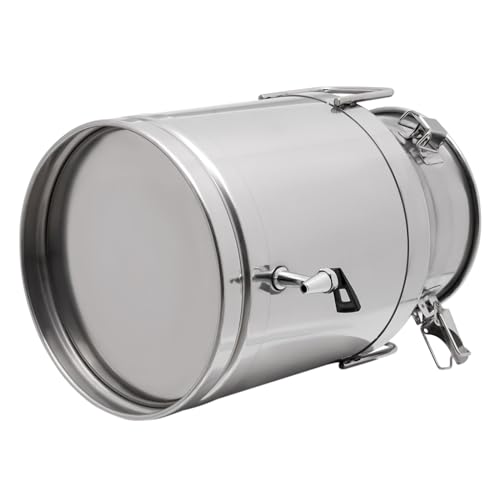 LOYALHEARTDY 30L/7.93Gal Milk Can with Faucet, Stainless Steel Milk Transport Cans Wine Pail Bucket Tote Jug Pot Oil Liquid Storage Barrel with 2 Handles Milk Container with Lid for Grain Wine Liquid - color: 30l-7.93gal With Faucet