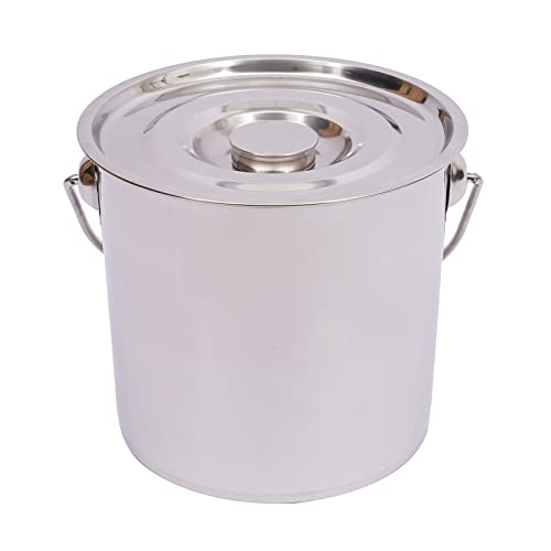Extra Thick 304 Stainless Steel Milk Can, Milk Jug Milk Pail Anti-Leak Liquid Storage Transport Container with Sealed Lid and Carry Handle Tote Jug for ice, Meat, Fish, Food, Rice (12L/3.2Gal) - size: 12L/3.2Gal