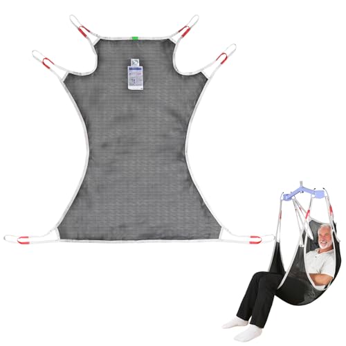 Full Body Patient Lift Sling – Heavy Duty 500lbs, Mesh Shower Sling for Home Use, Universal Medical Transfer Sling Compatible Suitable for Disabled,Elderly (L) - size: L