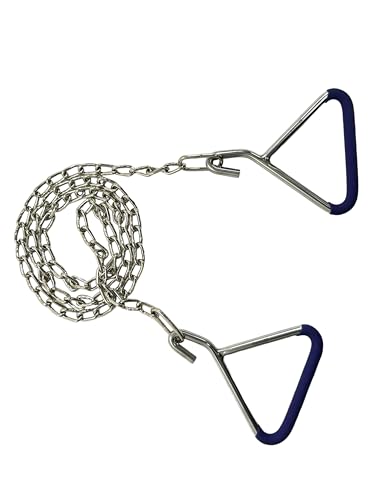 Set of 3 Calving Chain and Handles | 60" Long Chain with 2 Handles | OB Chain and Handles Set | Calf Delivery Pulling Chains Legcatch - Stainless Steel