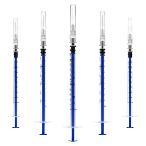 1mL/cc Disposable Luer Slip Syringe 27G 1/2 inch for Lab Use, Individually Wrapped, Pack of 50 - style: 1ml-27G-0.5" (Luer Slip)