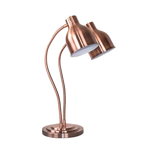 Dual Bulb Food Heat Lamp Restaurant Food Warmer Light Portable Heating Lamps (Dual Head(Copper)) - size: Dual Head(Copper)