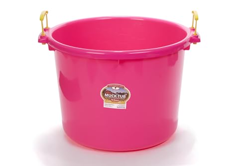Little Giant® Plastic Muck Tub | Durable & Versatile Utility Bucket with Handles | Muck Bucket | Durable Handles | 70 Quart | Hot Pink - color: Hot Pink, size: 70 quart