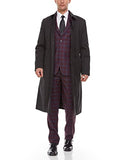 Adam Baker Men's Trench Coat | Single Breasted Full Length All Year-Round Belted Men’s Raincoat - color: Black Modern Fit, size: 46 Short