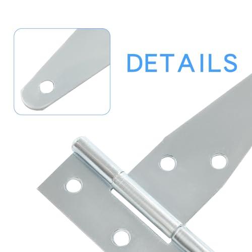 Murtenze 6Pack 3 Inch Silver T-Strap Shed Hinge | Barn Door Hinges, Heavy Duty Gate Strap Hinge, T Hinges for Barn Door, Shed or Wooden Fences - color: Silver, size: 3 Inch - 6Pack