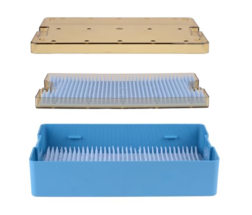 REEHUT Double Layer Autoclavable Instruments Storage Box Instruments Sterilization Tray Case with Silicone Mat