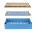 REEHUT Double Layer Autoclavable Instruments Storage Box Instruments Sterilization Tray Case with Silicone Mat