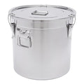 DYNAMI 8.7Gal 304 Stainless Steel Bucket Milk Can with Airtight Lid | 33L Metal Food Storage Bucket with Locking Buckle,Leak-Proof Oil Container Milk Transport Bucket Flour Storage Container