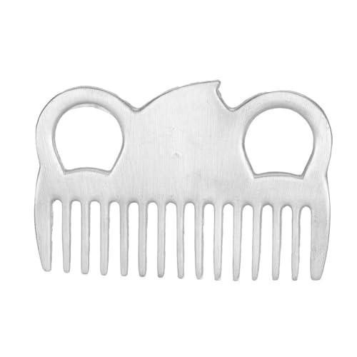 Metal Horse Comb, 4inch Stainless Metal Pulling Combs Horse Mane Comb Horse Tail Comb Mini Pocket Combs Horse Grooming Comb Livestock Comb for Cleaning Hair Removing Loose Undercoat Knots, Silver