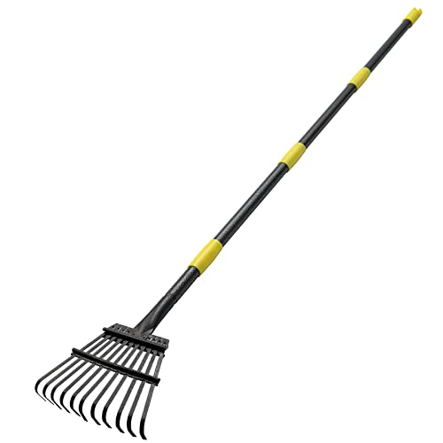 Rake for Leaves, Heavy Duty Small Leaf Rakes for Lawns & Yard with 78” Length 8.5” Width 11 Metal Tines, Lightweight Gardening Rake for Women Men Kids for Shrub,Grass,Mulch - style: 11 Tines 6FT