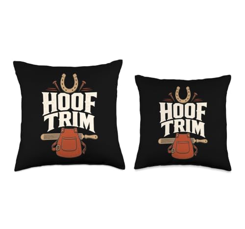 Hoof Trim Farrier Horseshoe Rasp Throw Pillow - size: 18x18