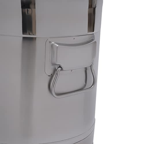 Stainless Steel Milk Can 28L/7.4Gallon Milk Bucket Heavy Duty Milk Jugs with Lid Thickened Edges and Silicone Sealing for Storing Wine Food Oil Water - color: 28L-7.39Gal With Faucet