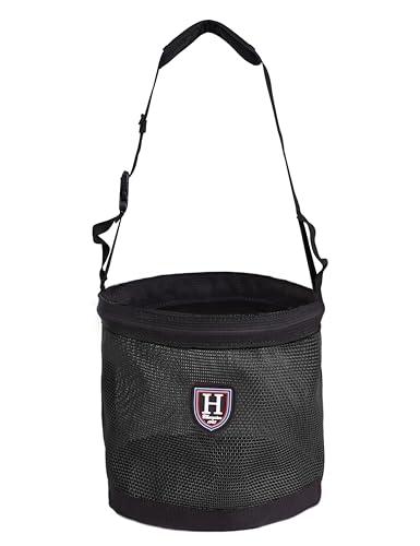 Harrison Howard Horse Muzzle Feed Bag Nylon Mesh Grain Feed Bag with Padded Neck Strap Adjustable Belt Black Small - color: Black, size: Small