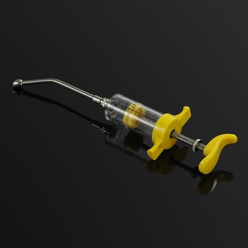 Reusable Goats Syringe, Drench Gun, Adjustable Dosage, Reusable, Suitable for Goat, Horse, Sheep, Pig, Cattle, Dog, Cat (30ML)