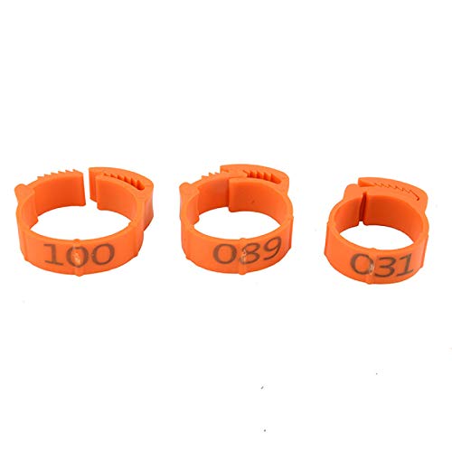 1-100 Numbers Poultry Chicken Leg Bands Clip-on Bird Adjustable Foot Label Rings for Pigeon Chicks Bantam Duck Goose