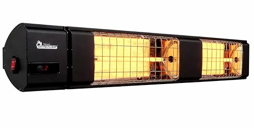 DR. INFRARED HEATER DR-239 3000W Indoor & Outdoor Infrared Patio Heater, Wall or Ceiling Mount, IP55 Weatherproof, Commercial or Residential, 220V-240V Electric Heater with Remote & Mounting Kit - size: 41.2 Inches