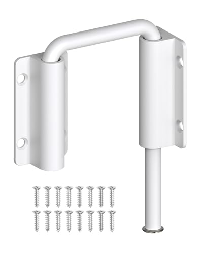90/180 Degree U Patio Sliding Door Loop Lock Latch, White | Aluminum Alloy Security Bolt Lock , Multi-Angle Mounting for Barn, Garden, Fence Gate & Window - color: White-1 PC