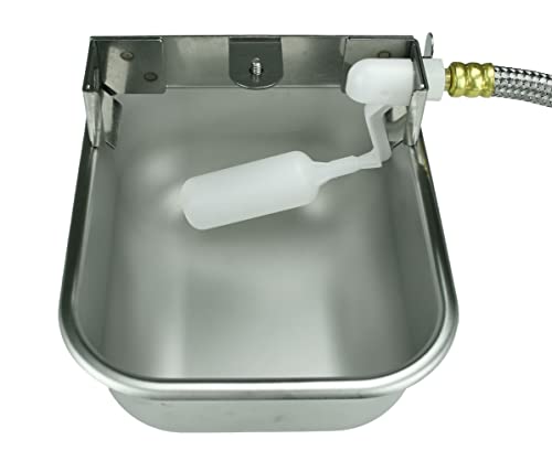 Nelson Rust Proof Stainless Steel Outdoor Automatic Dog Waterer Bowl | Rust-Proof, Auto Float Valve, Quick Hose Hookup, Easy Clean, For Dogs, Livestock & Farm Animals, Fresh Water
