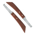 Hoof Knife Double Edged Wide Straight Blade,Stainless Steel Curved Blade Farrier Tool with Wooden Handle (Left Hand) - style: Extra Long Shaft - LH