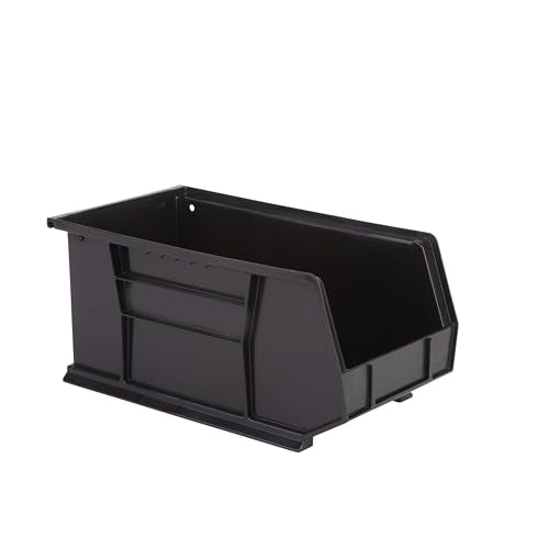 HE HUDSON EXCHANGE 15" x 8" x 7" (6 Pack) Plastic Stackable Storage Bin, Black - color: Black, size: 6 Pack