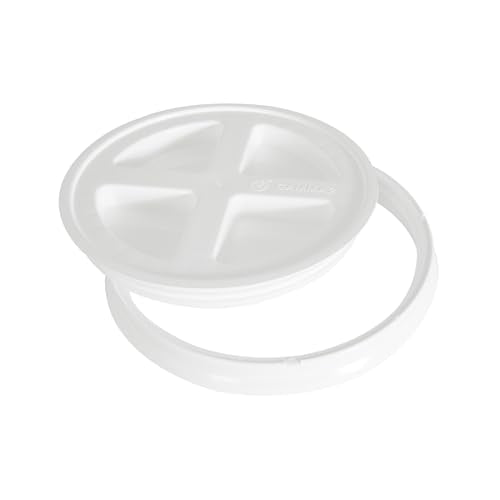 Gamma2 Gamma Seal Lid for Utility Buckets - Fits 3.5, 5, 6 & 7 gallon buckets, White, Made in USA - color: White, size: Fits 3.5, 5, 6, & 7 Gallon Buckets