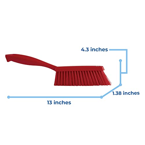 Vikan 45894 Bench Cleaning Brush, Polypropylene/Polyester Medium Bristle Dustpan Brush & Sweeper, 14 Inch, Red - color: Red, size: 4589