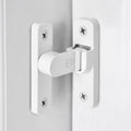 White 90 Degree Right Angle Barn Door Latches，Flip Gate Lock | Zinc Alloy Sliding Door Latch Lock,Cabinet Lock,for bedroom,Wine Cabinet,drawer,cabinet,garage,window,Pet Cage - color: White