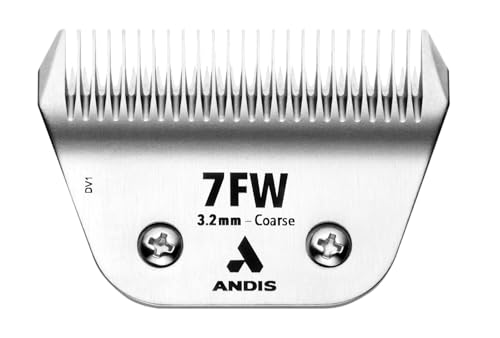 Andis 561465 ceramicEDGE Wide Blade, #7FW Coarse Tooth, Stainless Steel | Wide blade for faster grooming, coarse teeth remove bulk, ceramic runs cooler, fits AG, AGC, DBLC, MBG & SMC - size: 7FW (3.2mm)