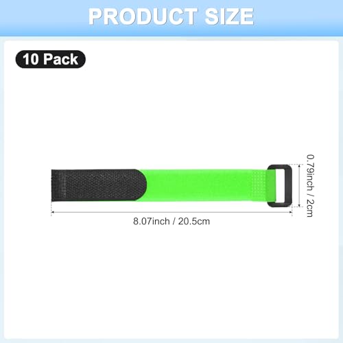 M METERXITY 10-Pack Rooster Collars, 8.07" x 0.79" Adjustable Soft Polyester Anti-Noise Neck Belt for Chickens and Poultry Birds, Noise Control Collar [Green] - color: Green