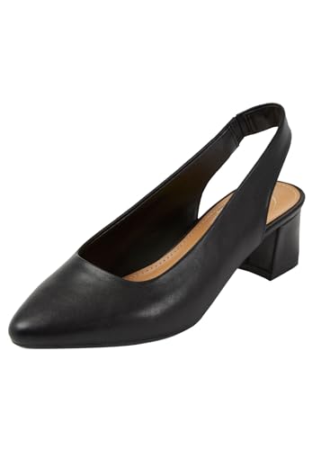 Comfortview Women's Wide Width The MEA Slingback - color: Black, size: 8.5