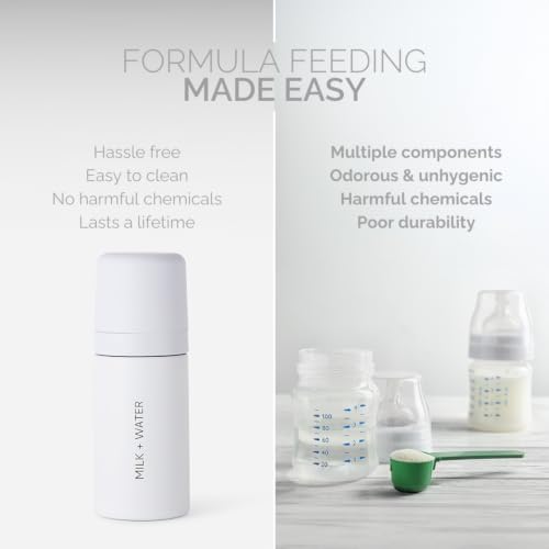MILK & WATER Stainless Steel All-in-One Baby Bottle with Anti Colic Nipple - color: Dusty Pink, style: Bottle, 9oz, Medium Flow