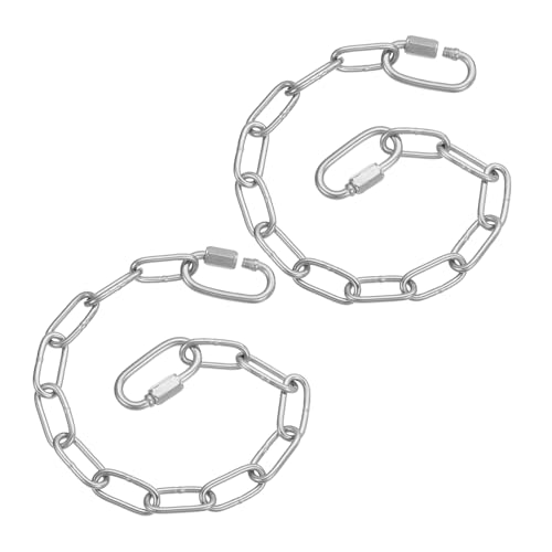 PATIKIL Gate Chain Lock, (11.9Inch, Silver) (2 Pcs)304 Stainless Steel Hanging Chain Lock for Stall Barn/Cabinet/Fence/Hammock/Pet Cages - size: 11.81