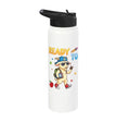 Ready To Learn Goat Student Back To School Kids Boy Girl Stainless Steel Insulated Water Bottle - color: White