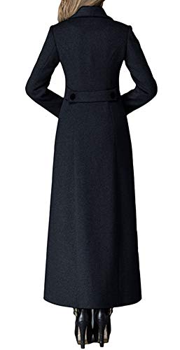 Women's Charming Long Wool Trench Coat Winter Double Breasted Classic Thick Jacket - color: Black Long- Style 2, size: 2