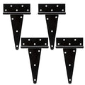 HILLMASTER 10 Inch T-Strap Heavy Duty Shed Door Hinges Gate Strap Hinges Black Tee Hinge Wrought Hardware for Wooden Fences,Yard,Barn Door,Rustproof (4 Pack) - size: 10in 4Pack