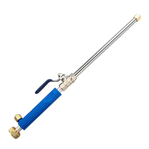 High Pressure Power Washer Wand with Flexible Hose Nozzle, 39'' | Hydro Jet Power Washer Cleaning Tool, Wand Lance for Gutter Patio Car Pet Window Glass Blue - color: Blue-Extend