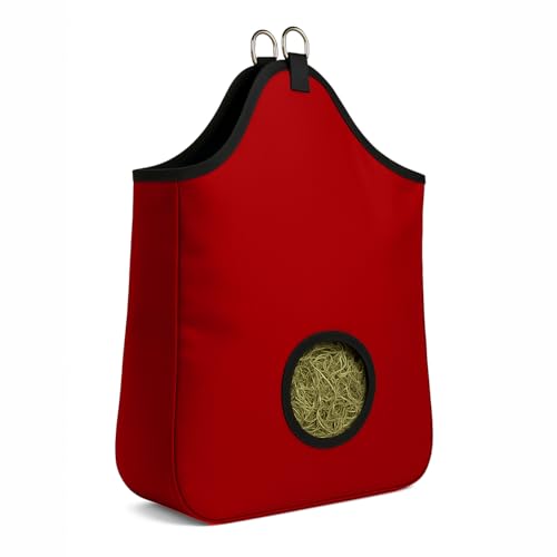 Hay Bag, 600D PVC Nylon, 2-Flake, 7 in Opening Red - color: Red