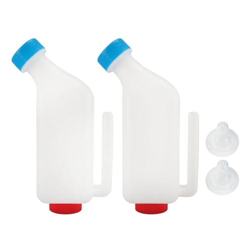 Calves Nurser Bottles Hanging Cow Lamb Milk Feeding Bottle with Caps Snap On Handles
